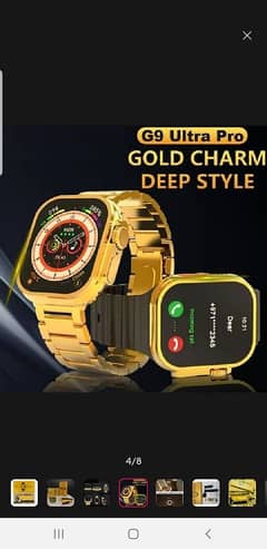 G9 Ultra Golden Smart Watch bluetooth call