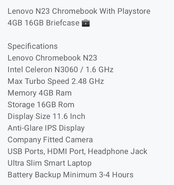 Lenovo N23 Chromebook with Play store 4 GB 16GB 3