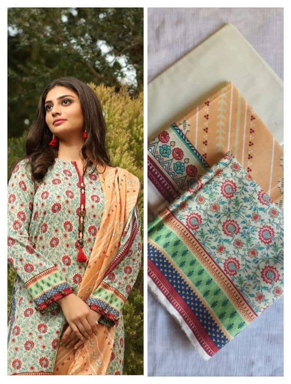 Branded (Lakhany) Unstitched Printed Lawn 03 PC Suits 7