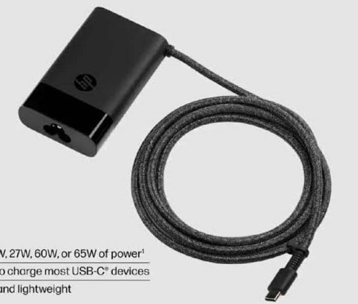 Hp Laptop type c 65w original charger brand new seld pack. . 1