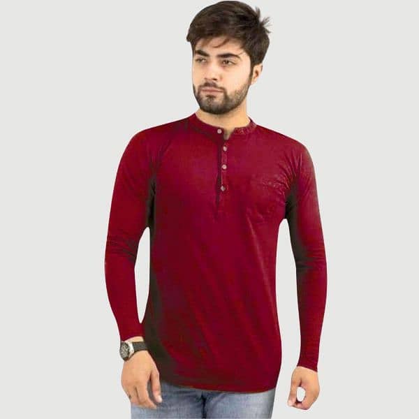 Men's. Cotton Jersey Plain Kurti style shirt 0