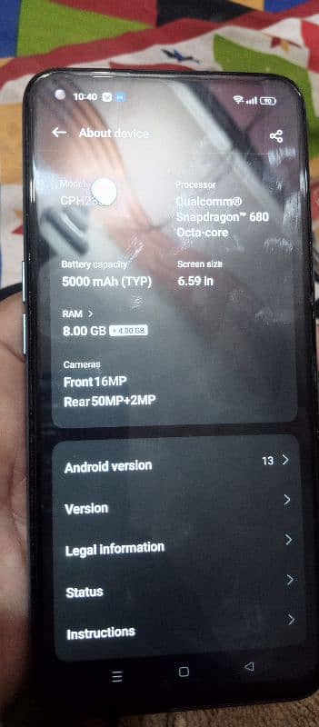 hello I am selling my Oppo A96 8+4 12 GB RAM 128 GB ROM glass change 0