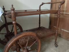 wooden food trolley with wheels