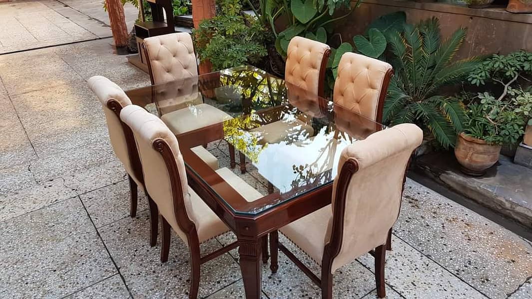 tables / dinning tables / wooden dinning table with luxury chairs / 9