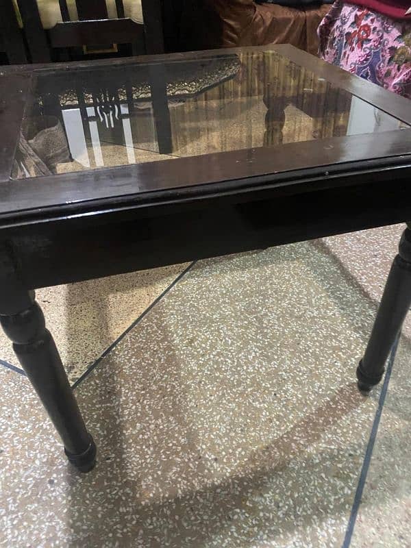 New wood center table with glass 2