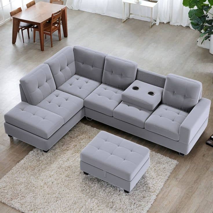 L shape sofa set / 5 seater sofa set / wooden sofa set / luxury sofa 2