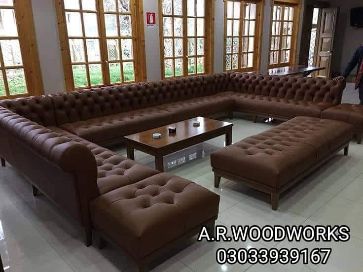 L shape sofa set / 5 seater sofa set / wooden sofa set / luxury sofa 12