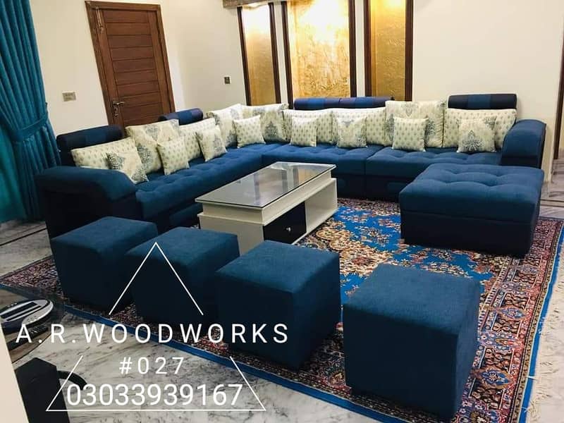 L shape sofa set / 5 seater sofa set / wooden sofa set / luxury sofa 16