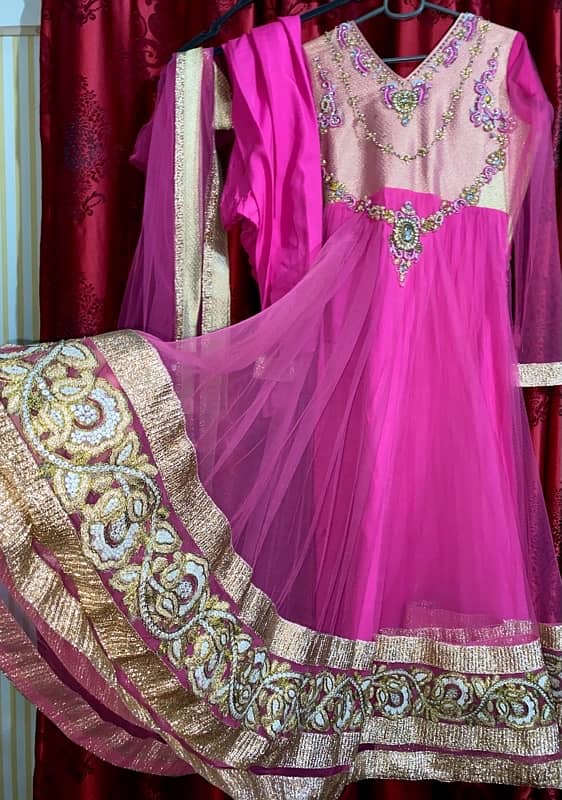 Bridal Pink net Maksi with net Duppata 2