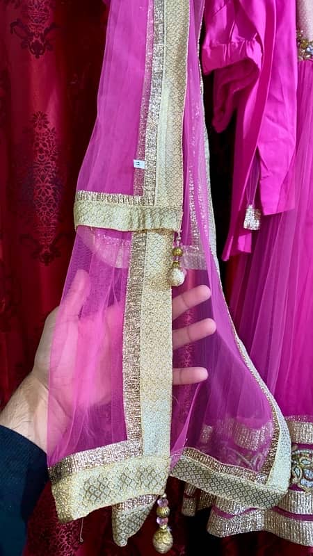 Bridal Pink net Maksi with net Duppata 5