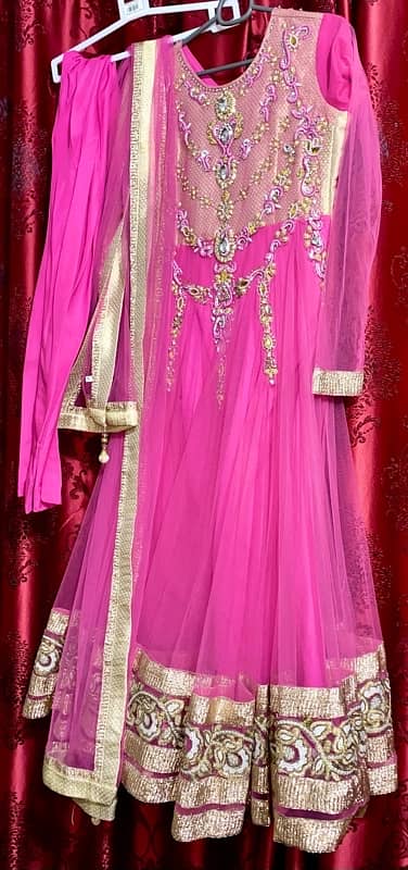 Bridal Pink net Maksi with net Duppata 6