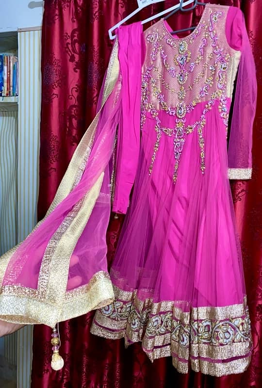 Bridal Pink net Maksi with net Duppata 8