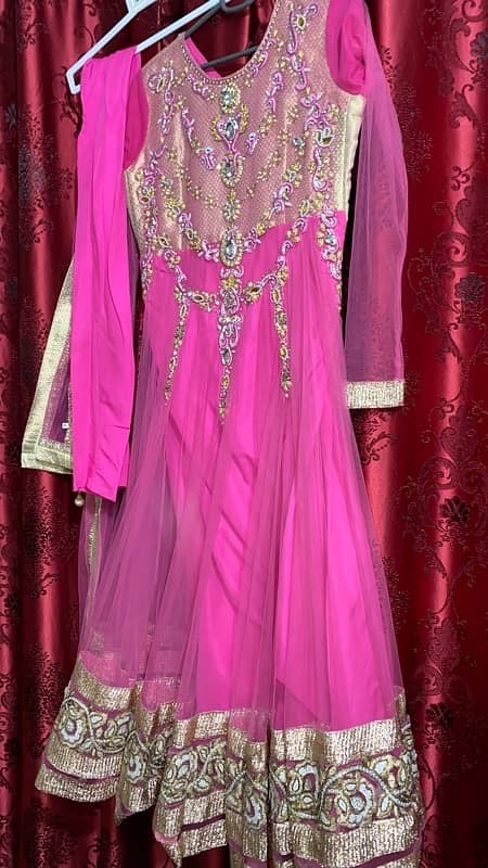 Bridal Pink net Maksi with net Duppata 9