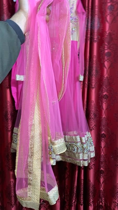 Bridal Pink net Maksi with net Duppata 11