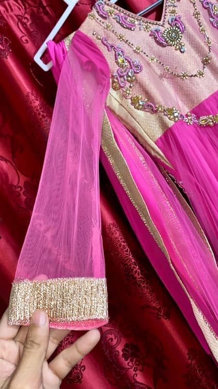 Bridal Pink net Maksi with net Duppata 12