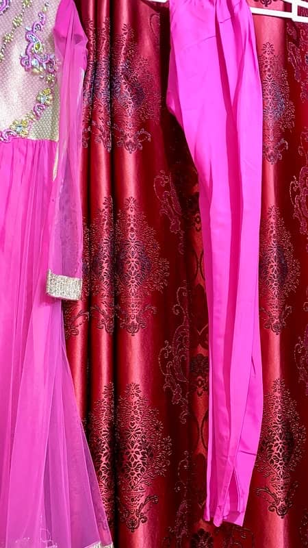 Bridal Pink net Maksi with net Duppata 14