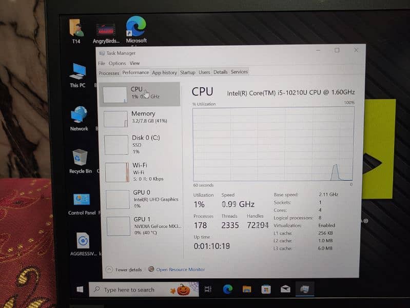 Lenovo Thinkpad T14 G1 (Gaming Varient) ci5 10th (2GB Nvidia MX330) 13