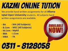 AIOU HAND WRITING , ASSIGNMENTS AVAILABE, REASONABLE PRICE