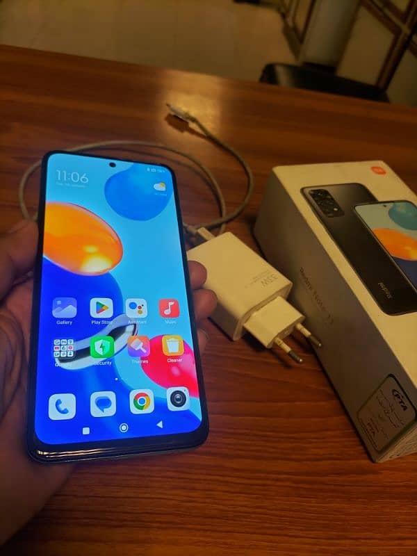 Redmi not 11 with box and original charger 0