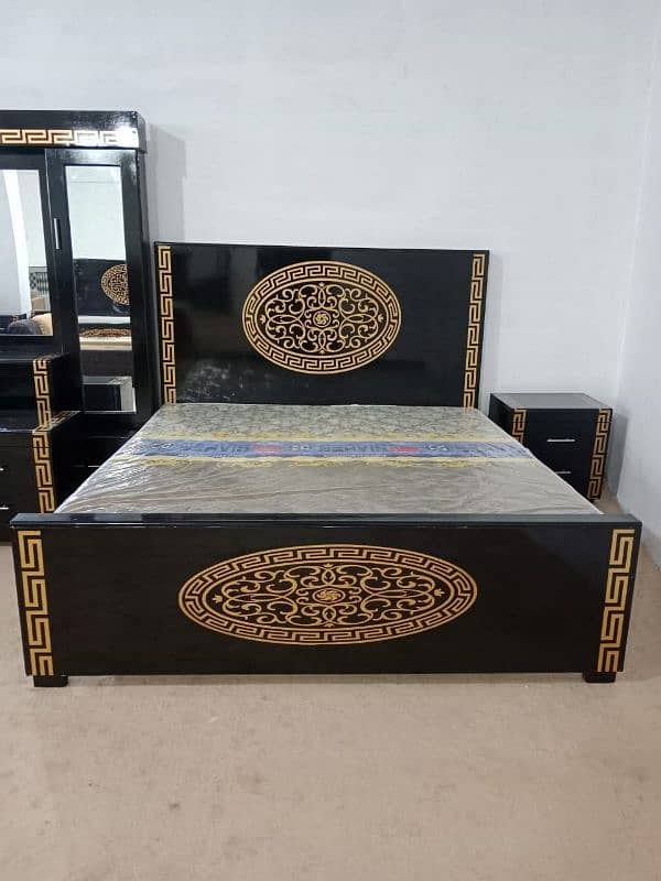 bed / double bed / king size bed / poshish bed / bed set / side table 7