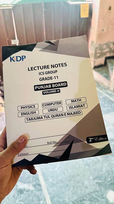 CLASS 11 lecture notes ics punjab  each volume 1500 3