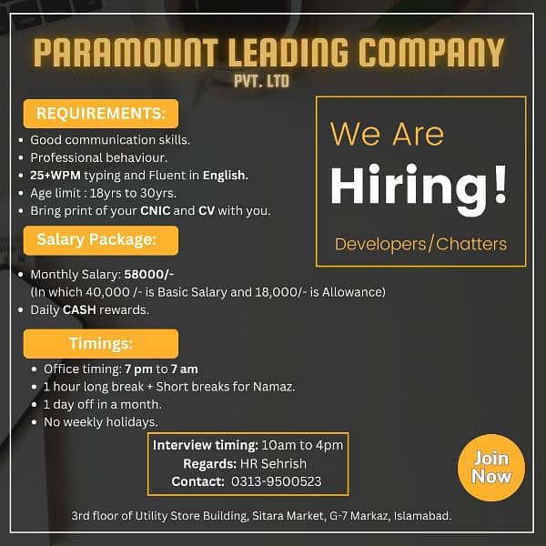 We are Hiring CSR (chatters/Developers) 0