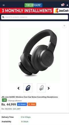 JBL LIVE 660nc Wireless Noise Cancelling Headphones