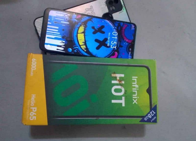 Infinix hot 10 i 4/128 with box seald set ha 6000 mAh big bettrey 0