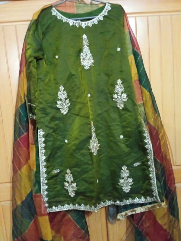 beautiful decent light embroidered suit 0