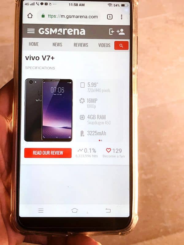 Vivo V7 plus Original 4/64 not kit 9