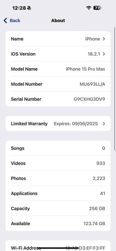 Iphone 15 Pro max 256GB JV LLA Blue Titanium 8