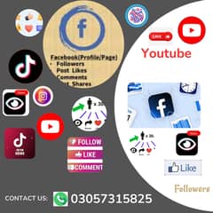 Instagram,Tiktok,facebook,youtube promotions,followers,likes,views