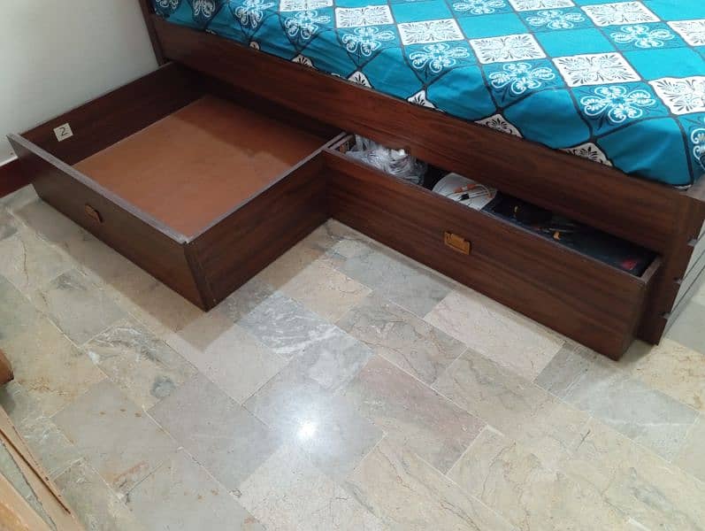 Single bed with mattress with 2 storage compartments 1