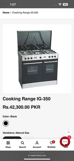 brand new cooking range