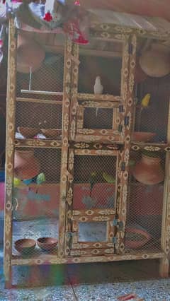 Heavy beautiful cage | With parrots | Full colony setup | For sale.