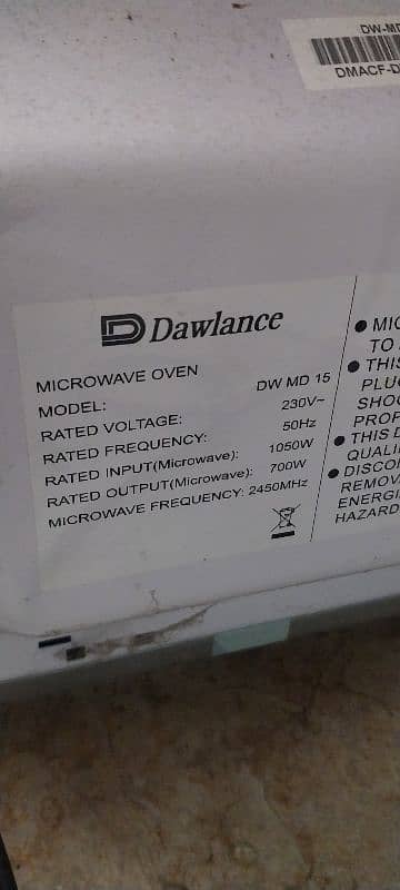 Microwave Dawlence MD 15 2