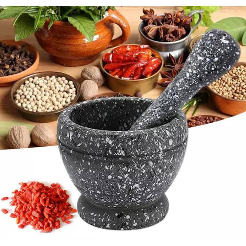 Marble hawan dasta for Grinding Chillies Mixing 1