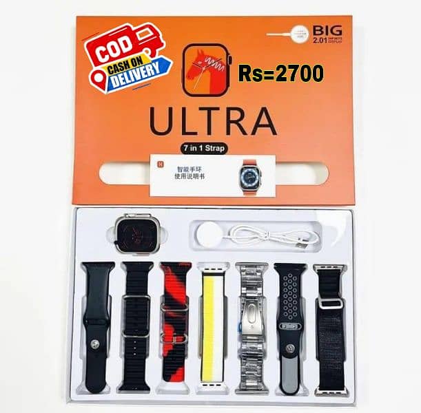 7 in 1 Smartwatch With 7 Interchangeable Straps 0