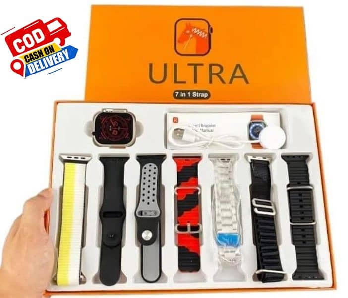 7 in 1 Smartwatch With 7 Interchangeable Straps 1