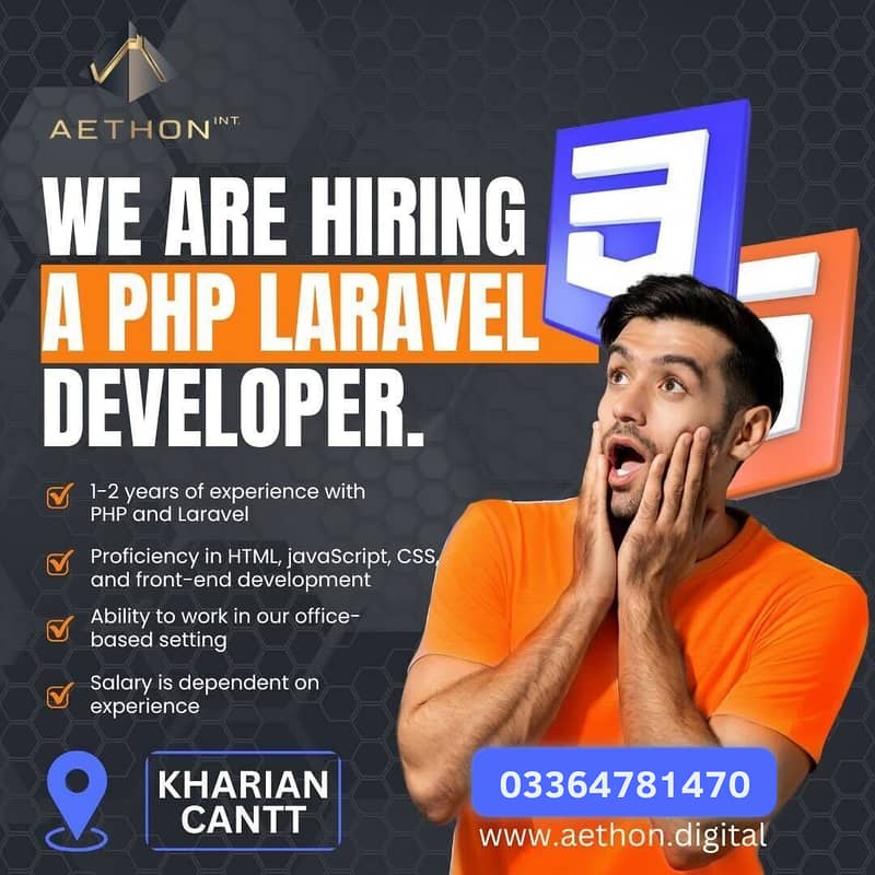 "Laravel Developer Required in Kharian" 0