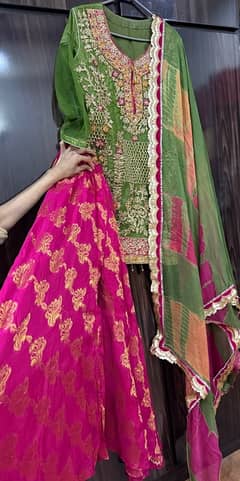 garara with kurti dubatta lace work