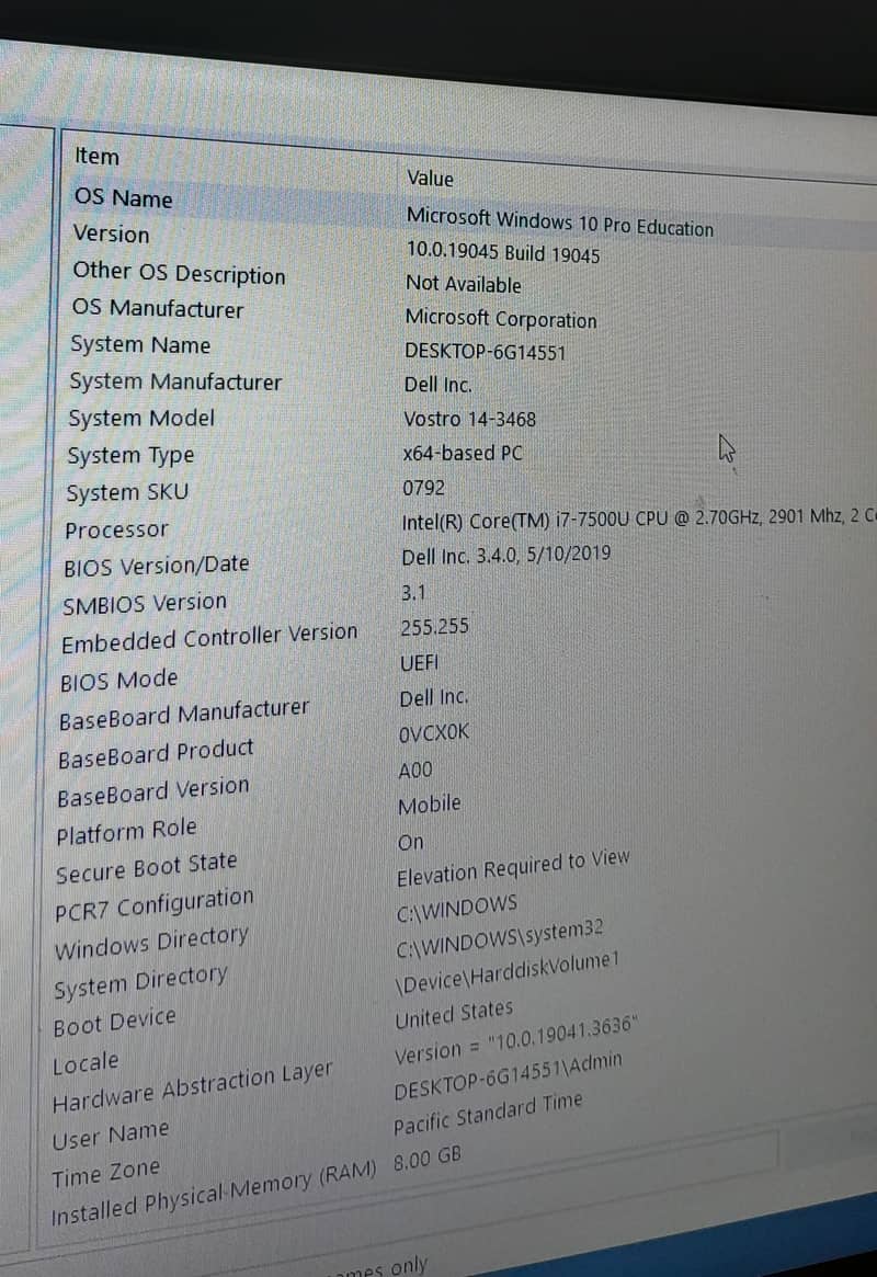 Dell Vostro 3468 | Core i7-7500U | 2.7GHz | 8 GM RAM | 500 GB SSD 1