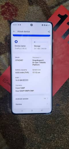 one plus 11R official pta approved dual Sim 16gb 256GB