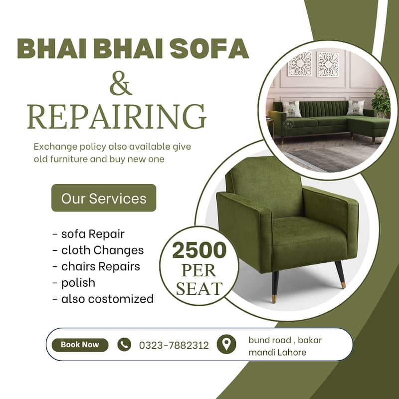 Sofa Poshish / Sofa Repair/ Fabric change / L Shape Sofa / Bed poshis 0