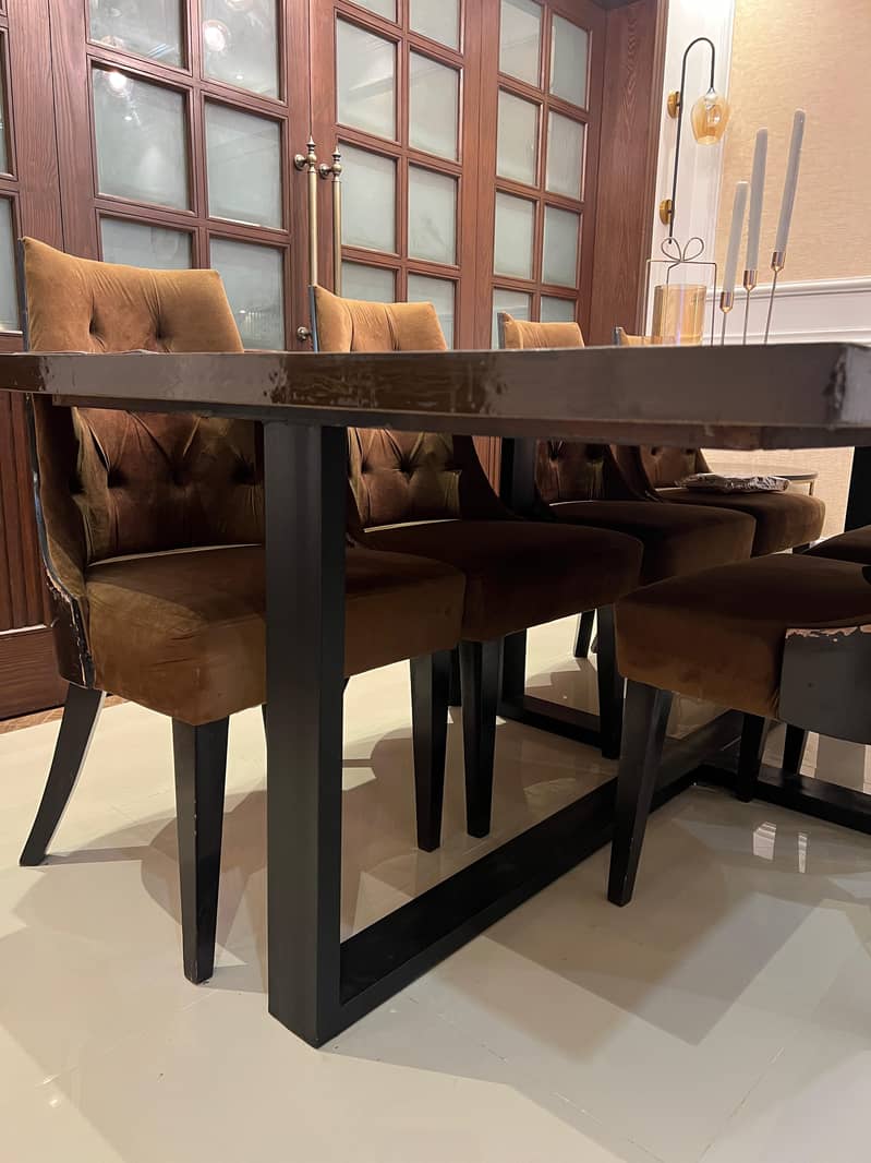 Dining table / wooden table / poshish chairs dining table for sale 4