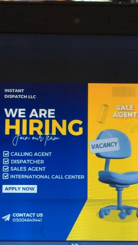 Sales agent required 0