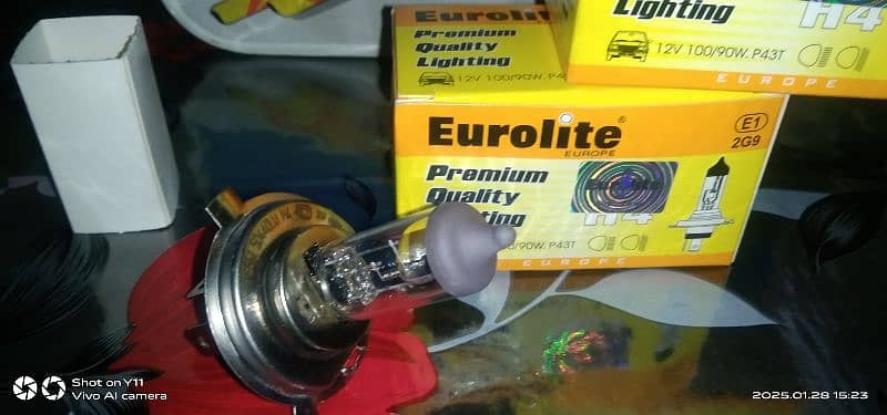 EUROLITE PREMIUM QUALITY HALOGEN BULB IN H4 FITTING 100/90w. 2 piece 1