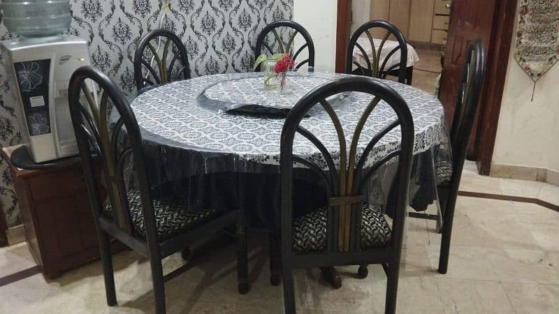 6 chairs rotating wooden table 1