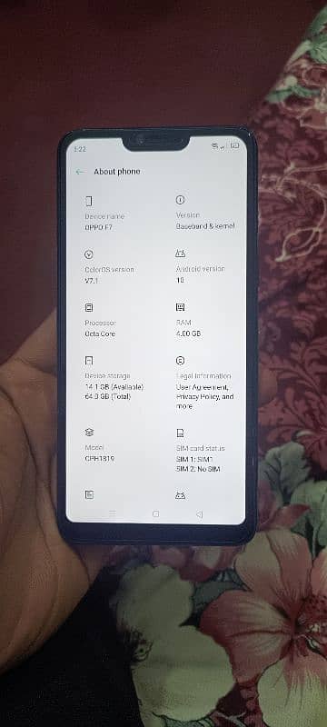 oppo f7 in good condition urgent for sale.    0317.44. 38.227 2