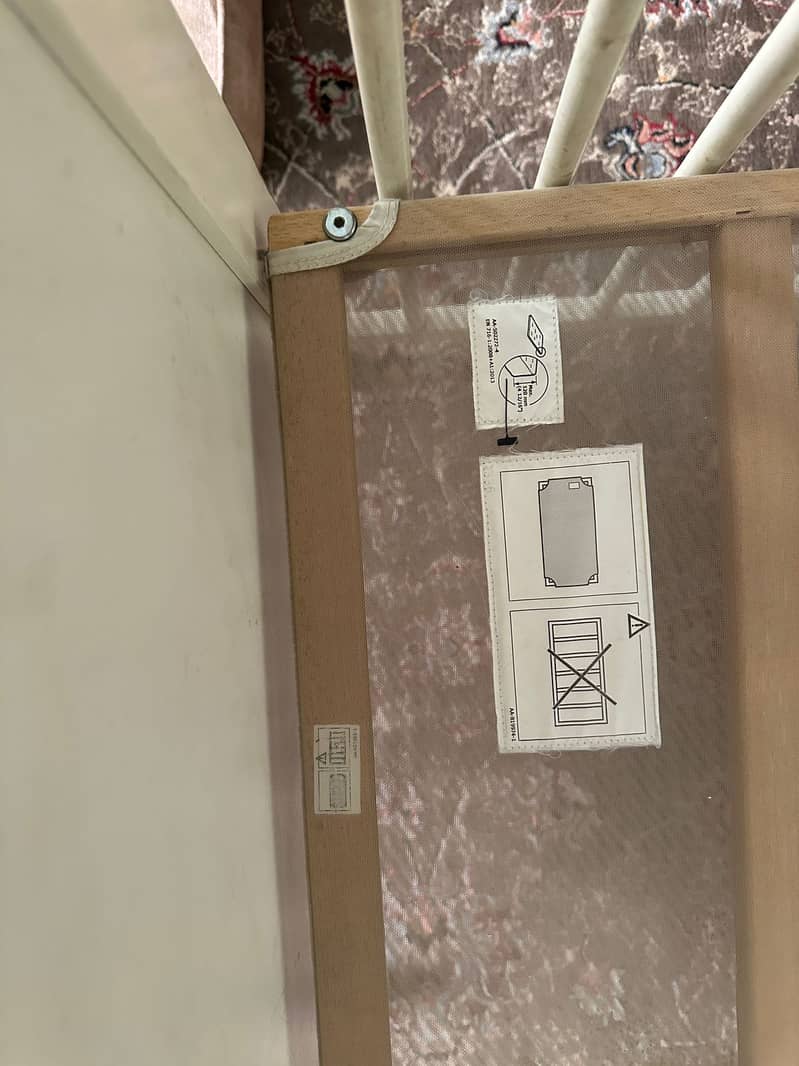 Ikea used baby cot / crib / bed along with foam for sale in Islamabad 7